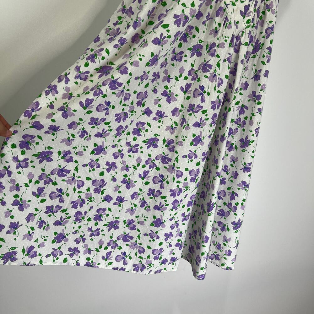Vintage 80s Floral Mini Dress Bedford Fair Women's Small - Picture 7 of 9